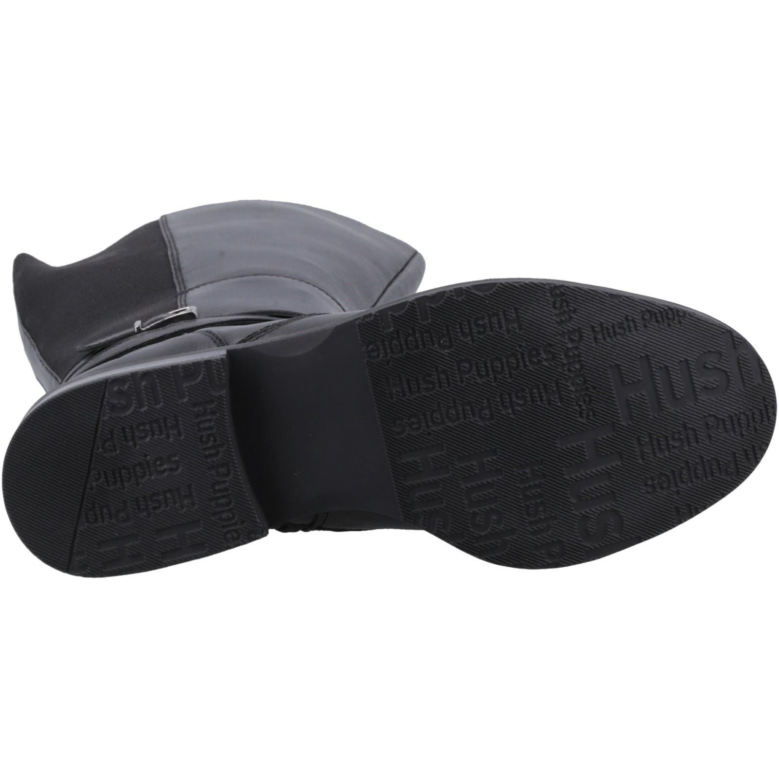 Hush Puppies Victoria Bottes En Cuir Noires Pour Femmes