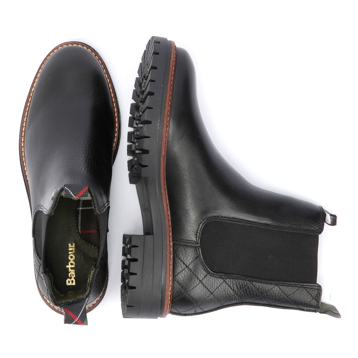 Barbour Evie Bottes Noires En Cuir Pour Femmes