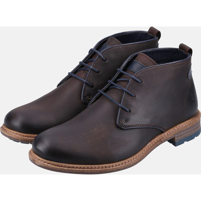 Hush Puppies Jonas Chukka Bottes En Cuir Marron Pour Hommes