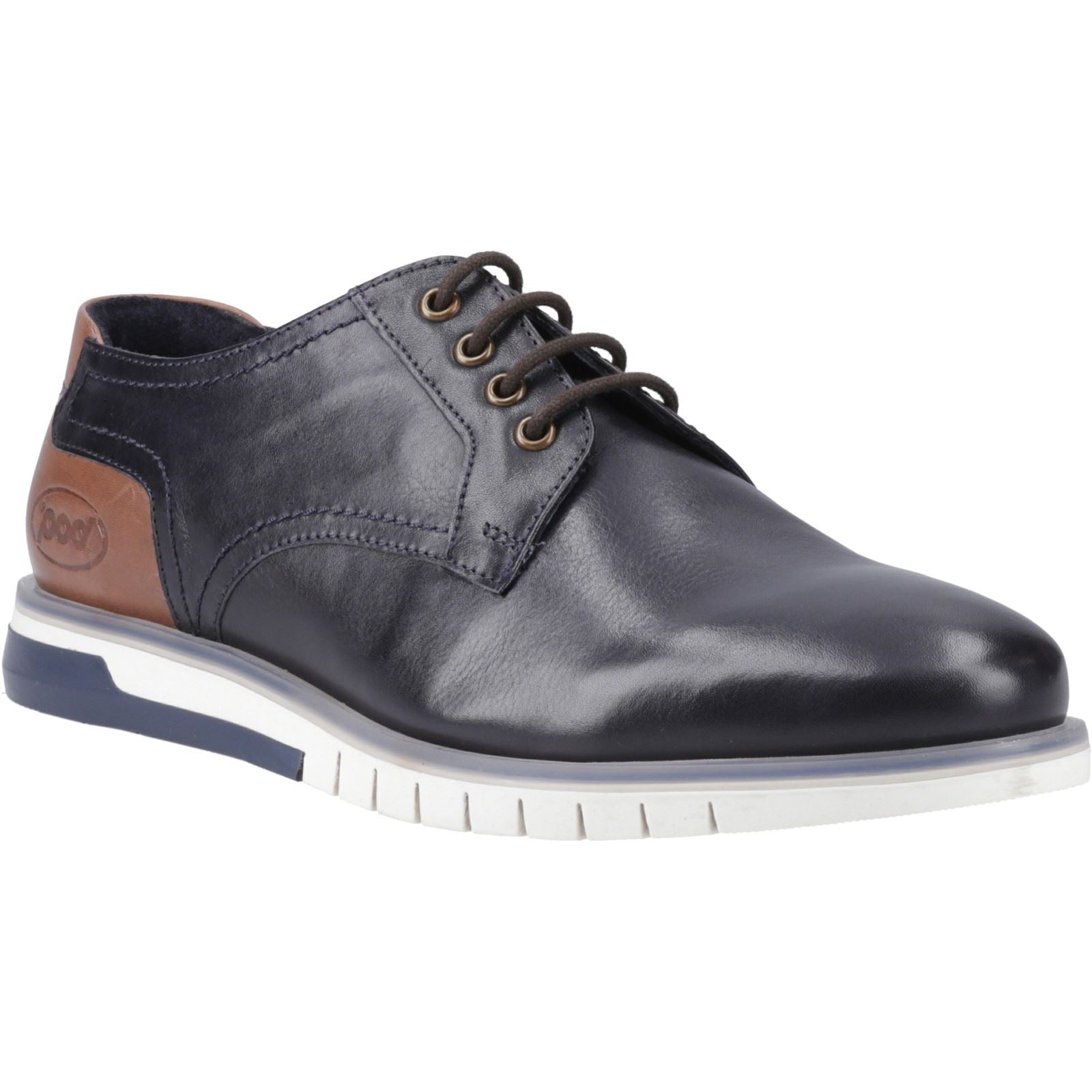 Pod Cillian Chaussures À Lacets En Cuir Pour Hommes, Bleu Marine