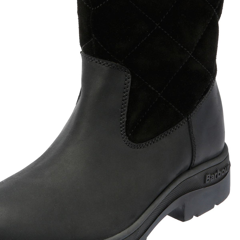 Barbour Oak Tall Bottes En Daim Noir Pour Femmes