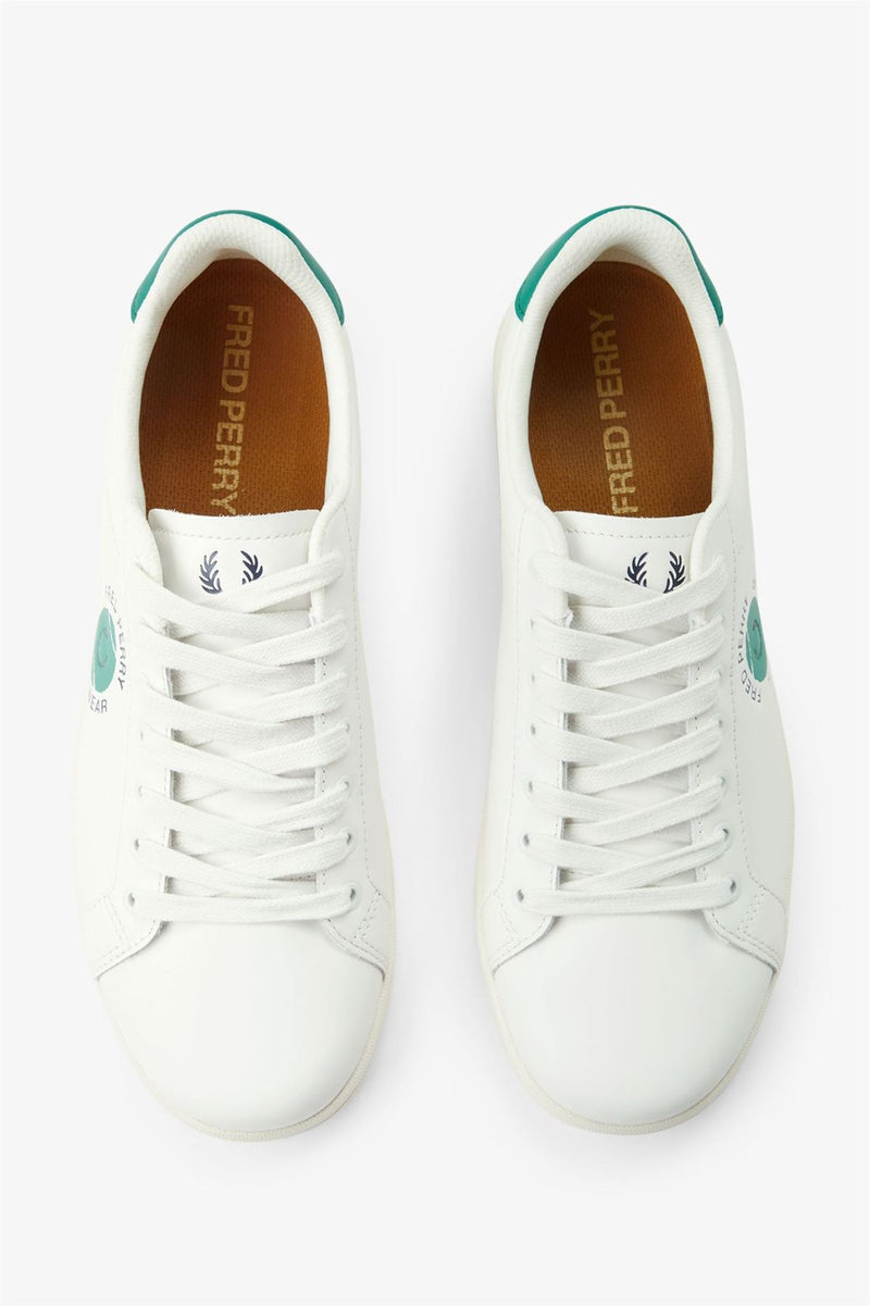 Fred Perry Tennis Cupsole Baskets Blanches En Cuir Pour Hommes