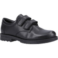 Hush Puppies Barry Senior Chaussures Noires Pour Garçons En Cuir.