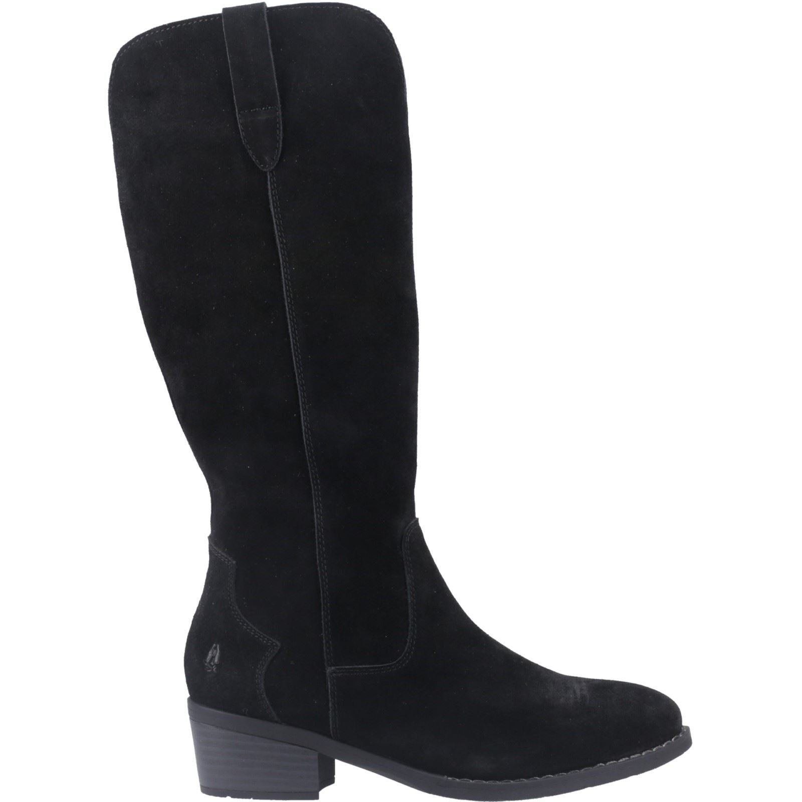 Hush Puppies Isabella Femmes Suédoises Bottes Noires À Talons Hauts Jusqu'aux Genoux