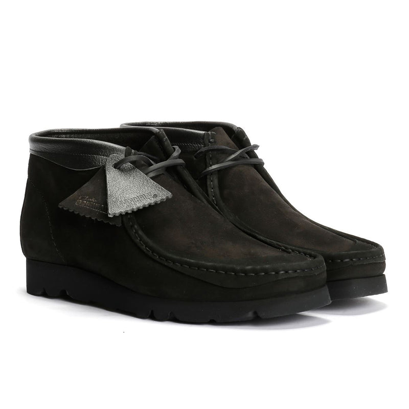 Clarks Originals Wallabee Combi Bottes Noires En Cuir Pour Hommes