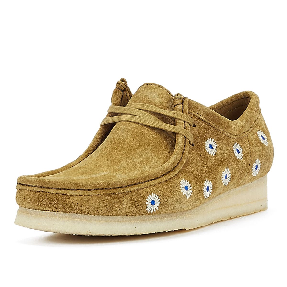 Clarks Originals Wallabee Embroidery Chaussures À Lacets En Daim Olive Foncé Pour Hommes