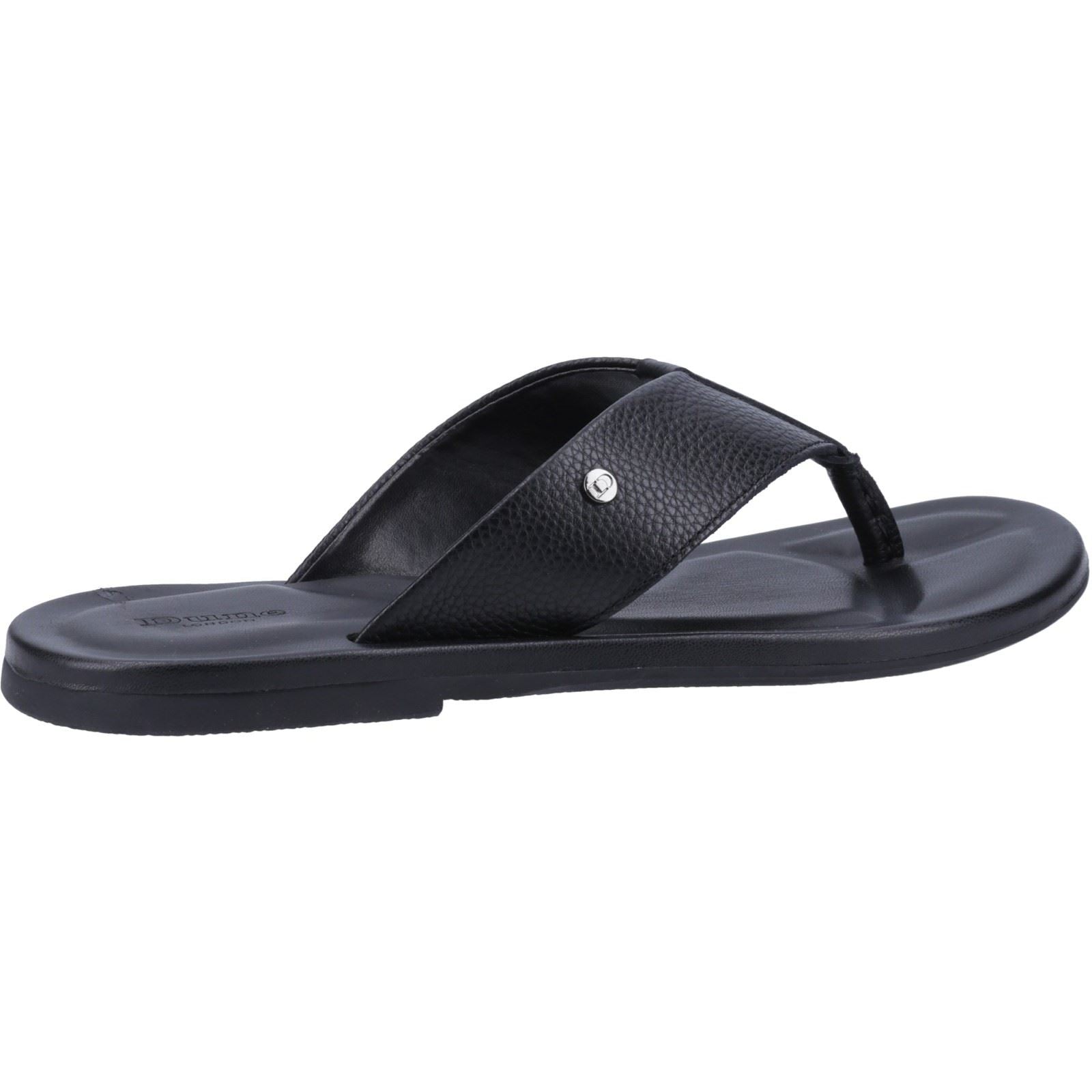 Dune Freds Tongs Noires Pour Femmes En Cuir