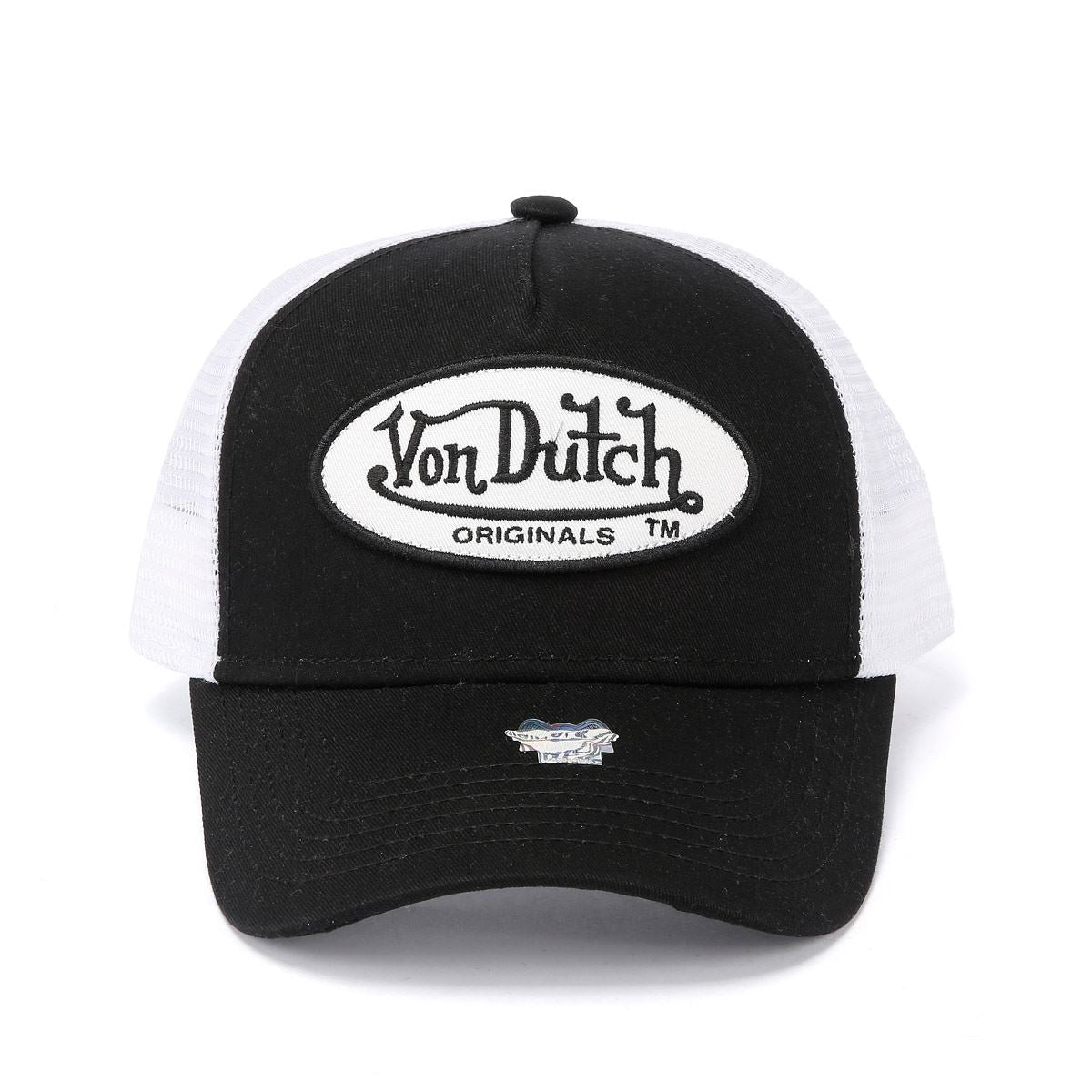 Von Dutch Trucker Boston Casquettes Noires/Blanches En Coton
