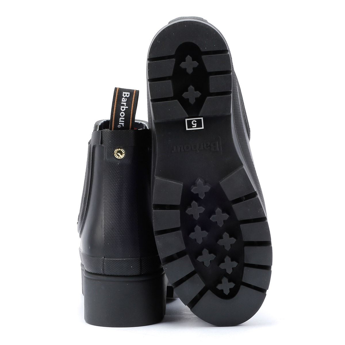 Barbour Halton Bottes En Caoutchouc Noires Pour Femmes