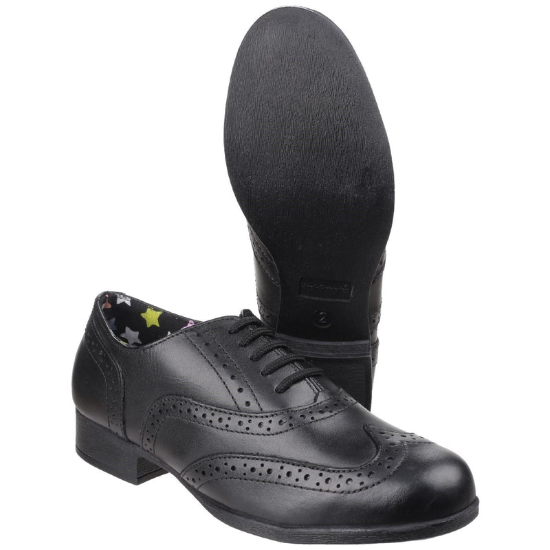 Hush Puppies Kada Junior Chaussures Noires Pour Filles En Cuir