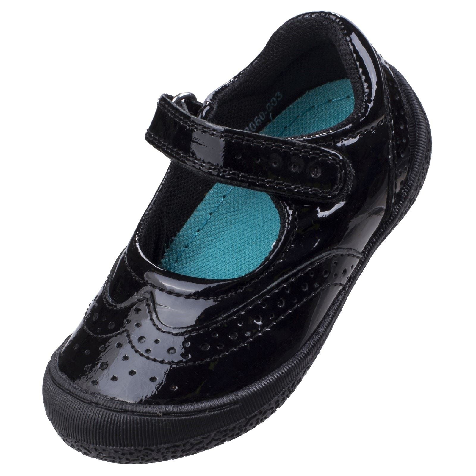 Hush Puppies Rina Junior Patent Chaussures Noires En Cuir Verni Pour Filles