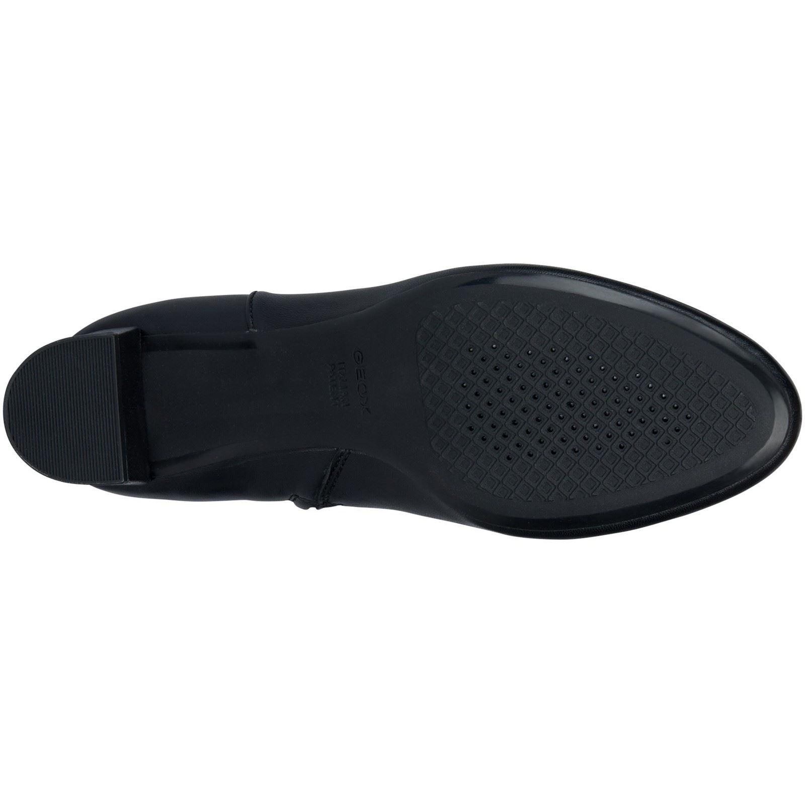 Geox D Pheby Bottes Noires En Cuir Pour Femmes