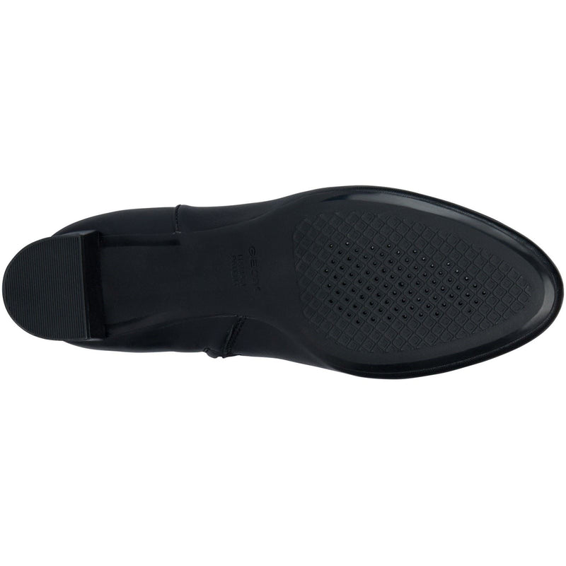 Geox D Pheby Bottes Noires En Cuir Pour Femmes