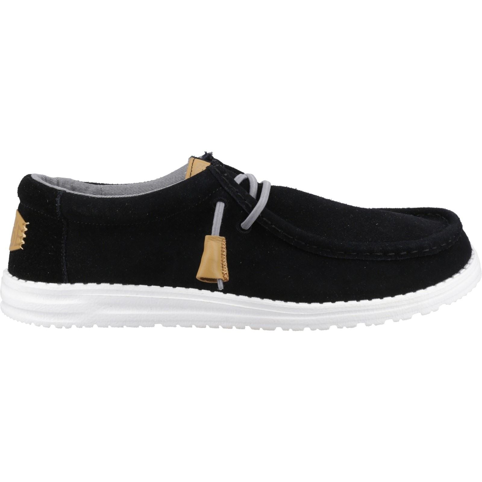 HEYDUDE Wally Craft Chaussures Bateau Noires Pour Homme En Cuir