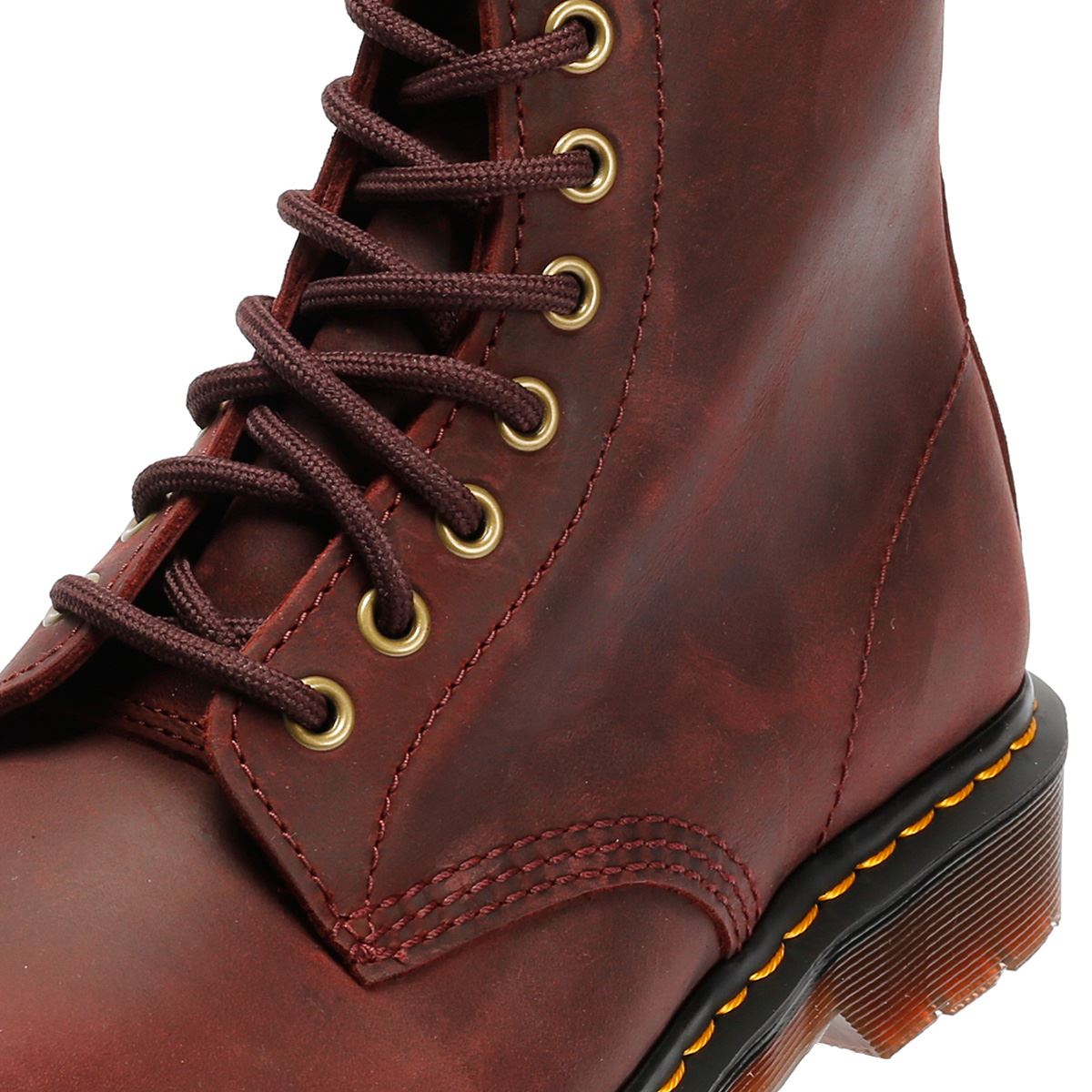 Dr. Martens 1460 Crazy Horse Bottes Rouges En Cuir