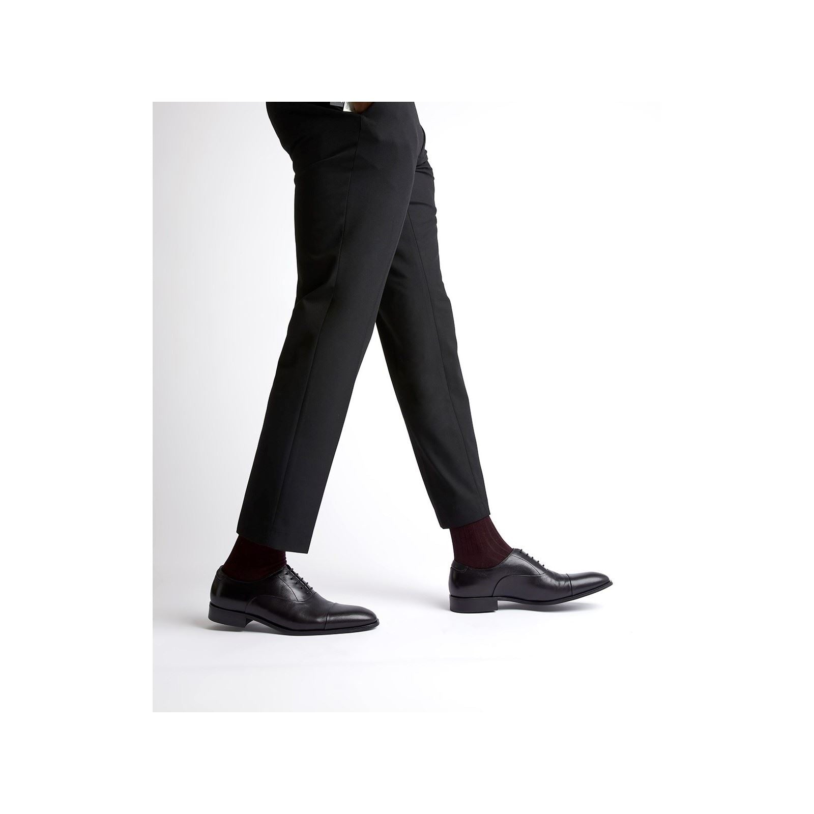 Dune Secrecy Chaussures Oxford Noires En Cuir Pour Hommes