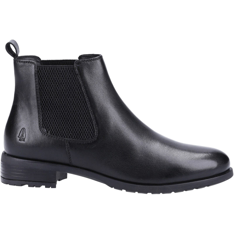 Hush Puppies Sammie Bottes Plates Chelsea Noires En Cuir Pour Femmes