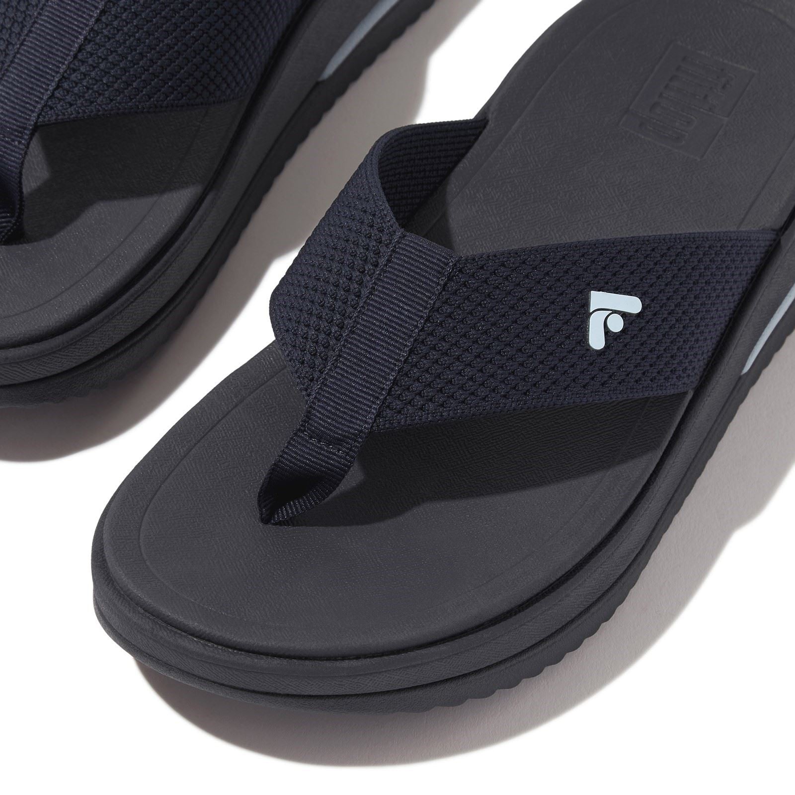 Fitflop Surff Two-tone Sandales Larges En Polyester Pour Femmes Couleur Bleu Marine Nuit