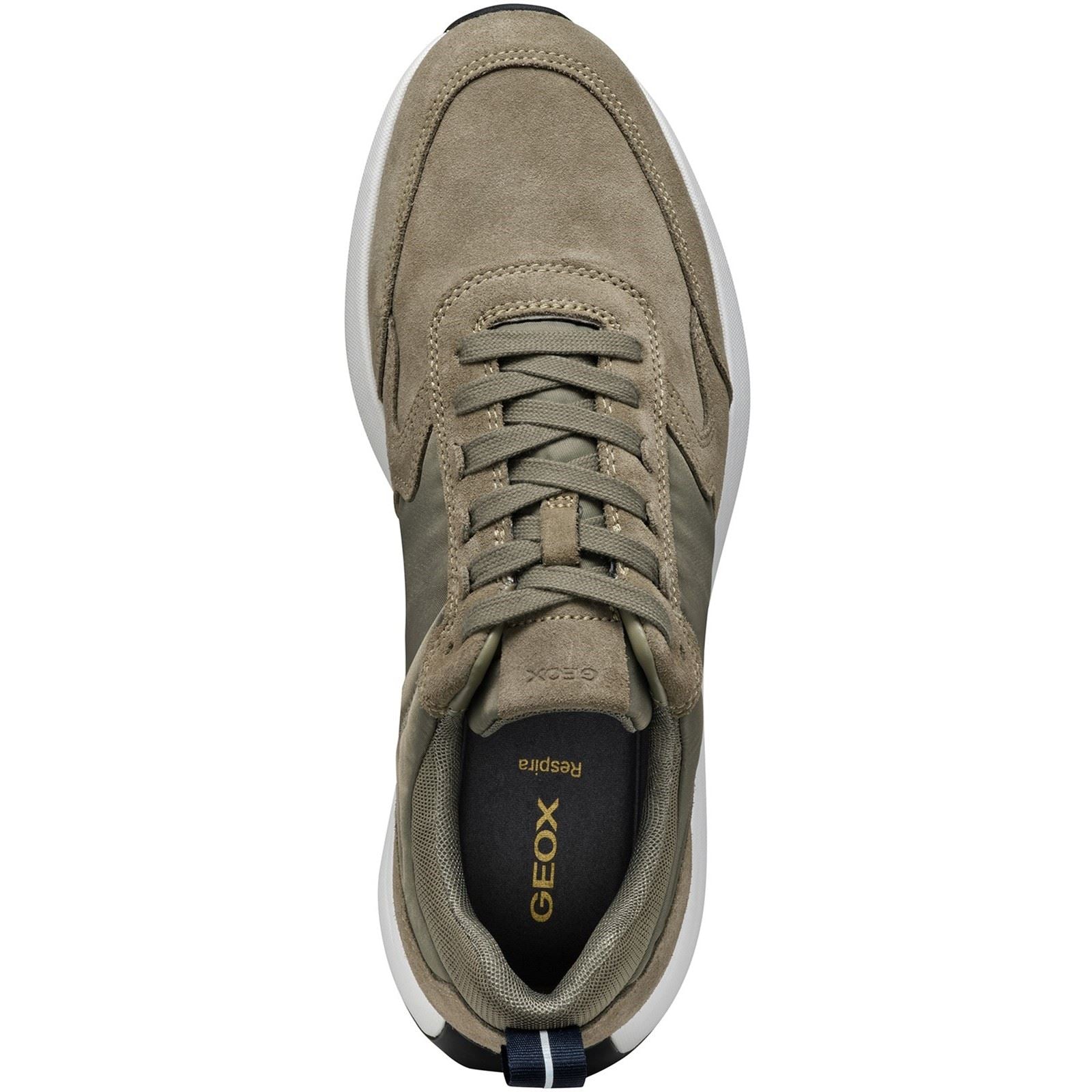 Geox U VOLPIANO Chaussures De Sport Pour Homme En Cuir Vert Sauge