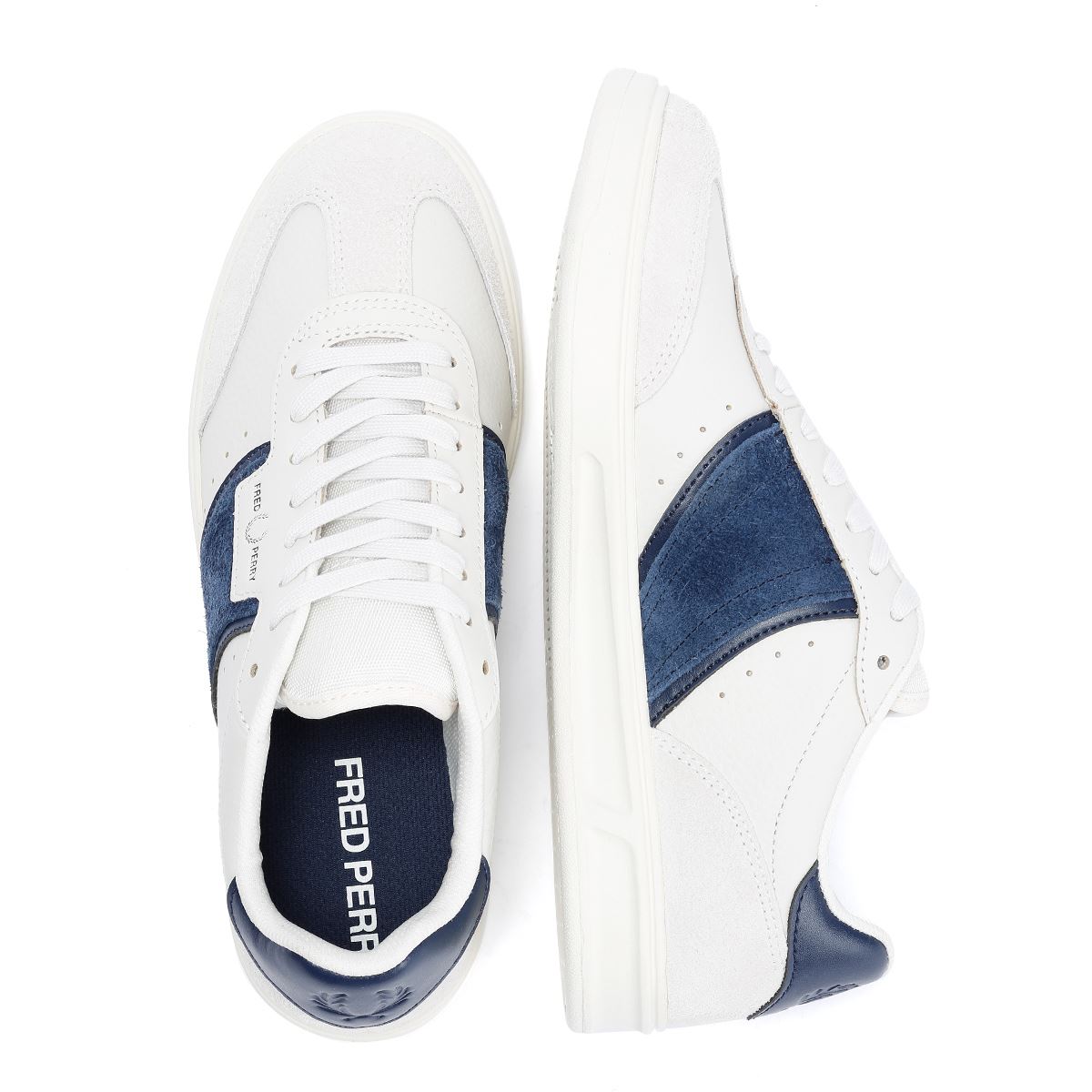 Fred Perry B4 Baskets Blanches En Cuir Pour Hommes