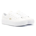 Lacoste Ziane Platform Baskets Blanches En Cuir Pour Femmes