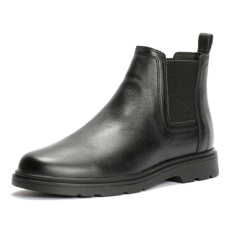 Geox Spherica EC1 C Tumble Bottes Noires En Cuir Pour Hommes