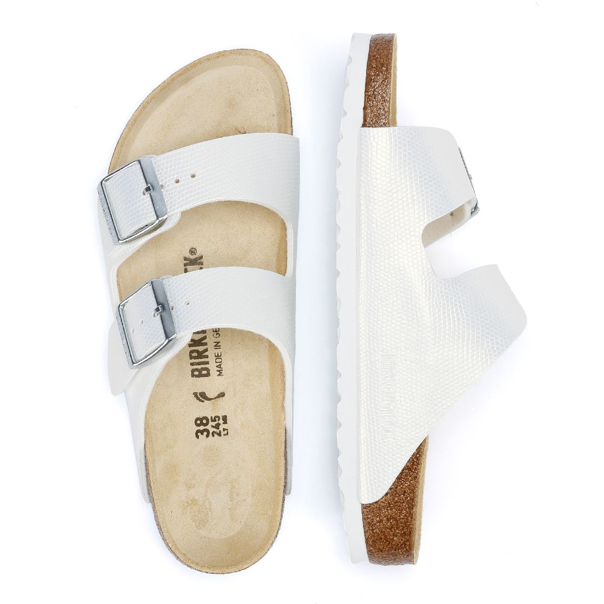 Birkenstock Arizona Sandales En Nubuck Blanc Pour Femmes