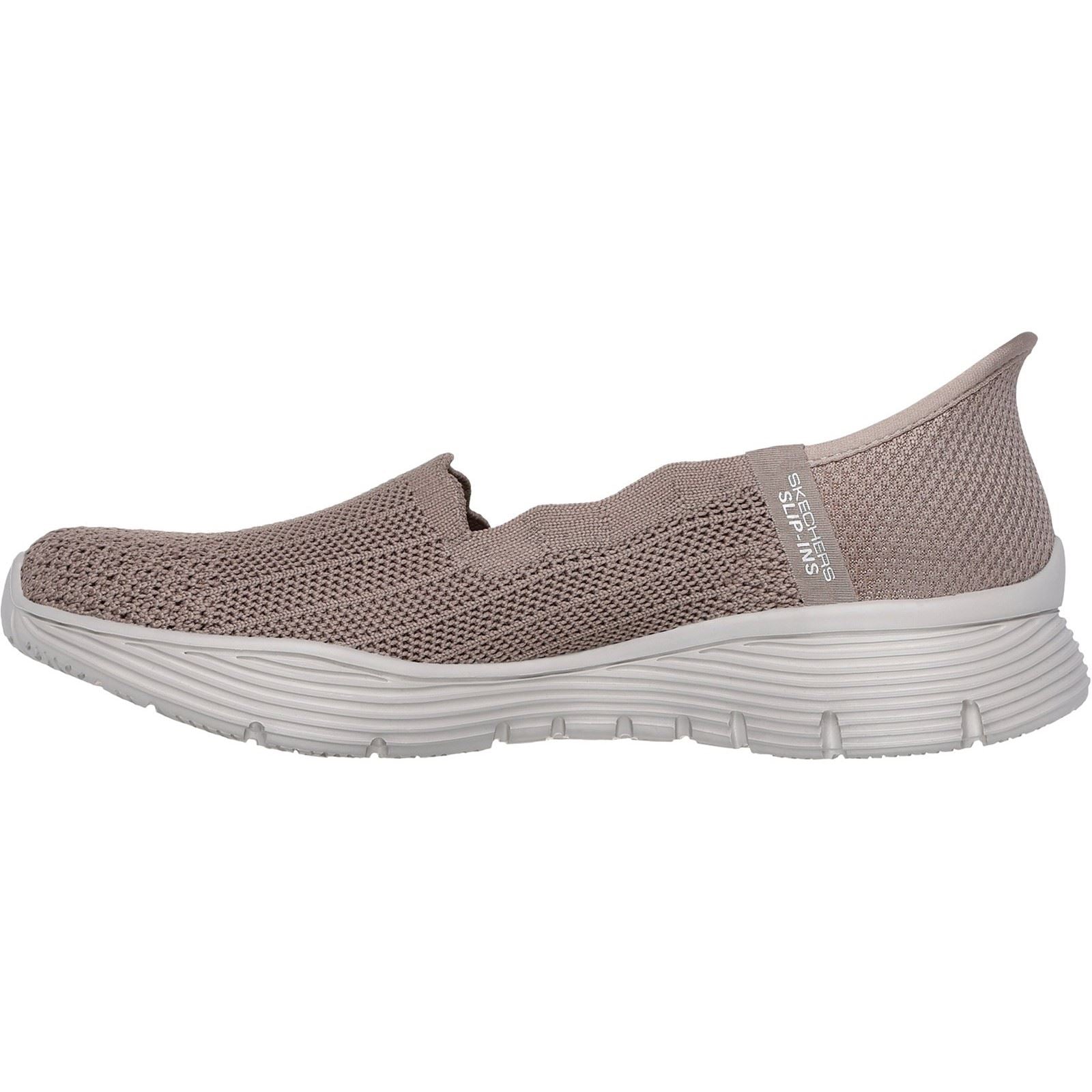 Skechers Seager Believe It Baskets Pour Femme En Textile Taupe Foncé
