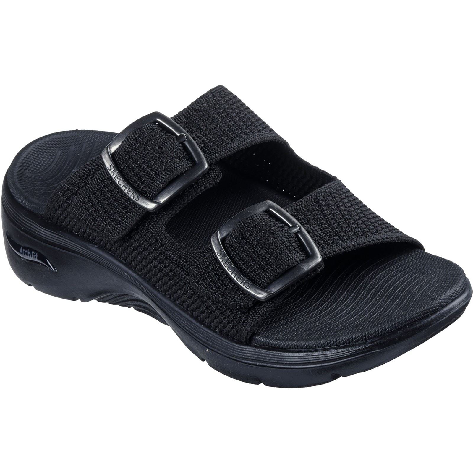 Skechers Go Walk Arch Fit 2.0 Destined Sandales Noires Pour Femme En Textile