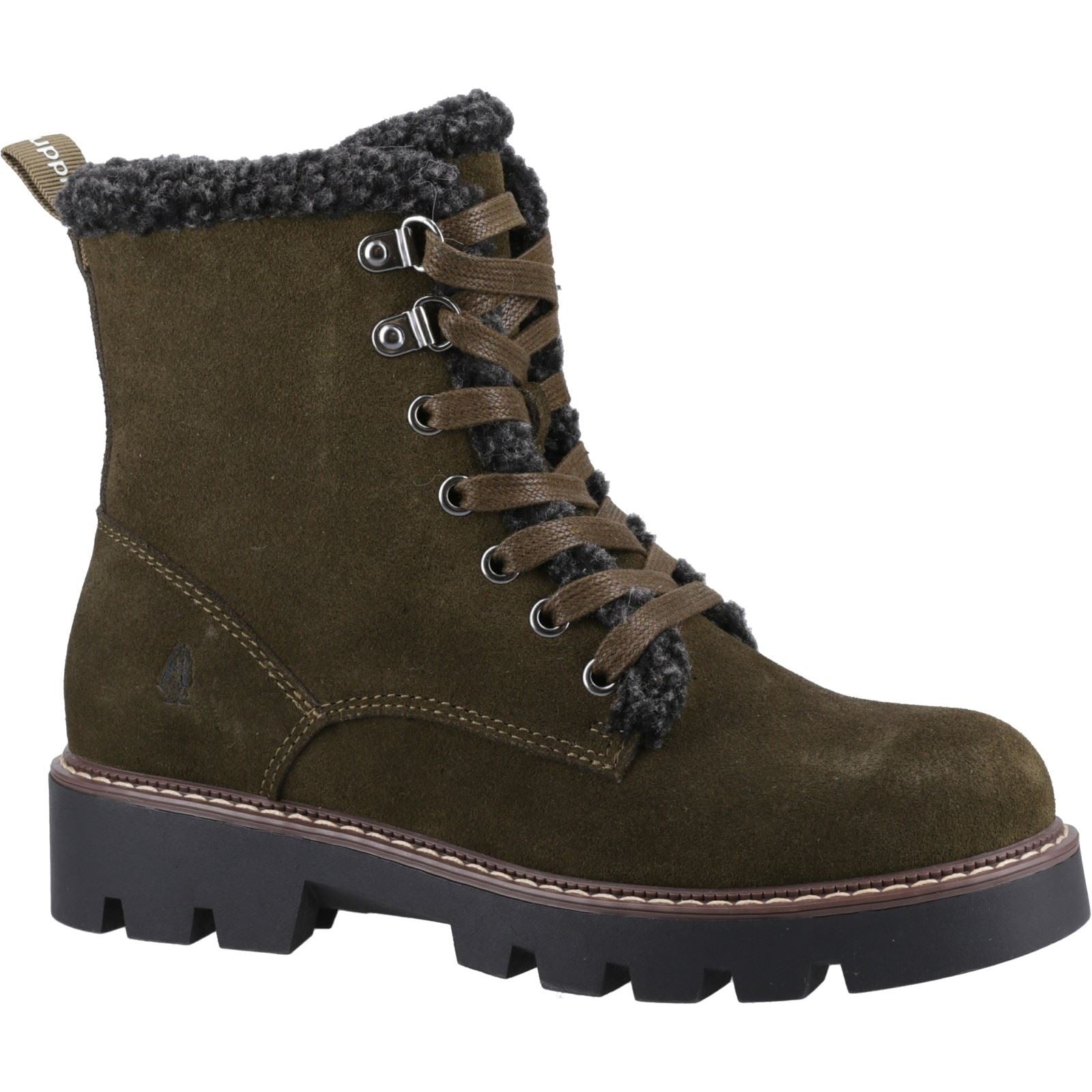 Hush Puppies Aurelia Bottes Khaki Pour Femmes En Suède