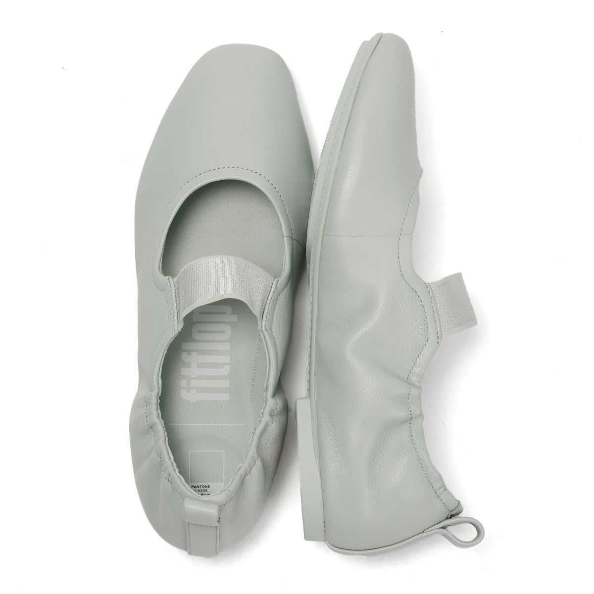 FitFlop X Pantone Delicato Mary Jane Chaussures En Cuir Vertes Pour Femmes