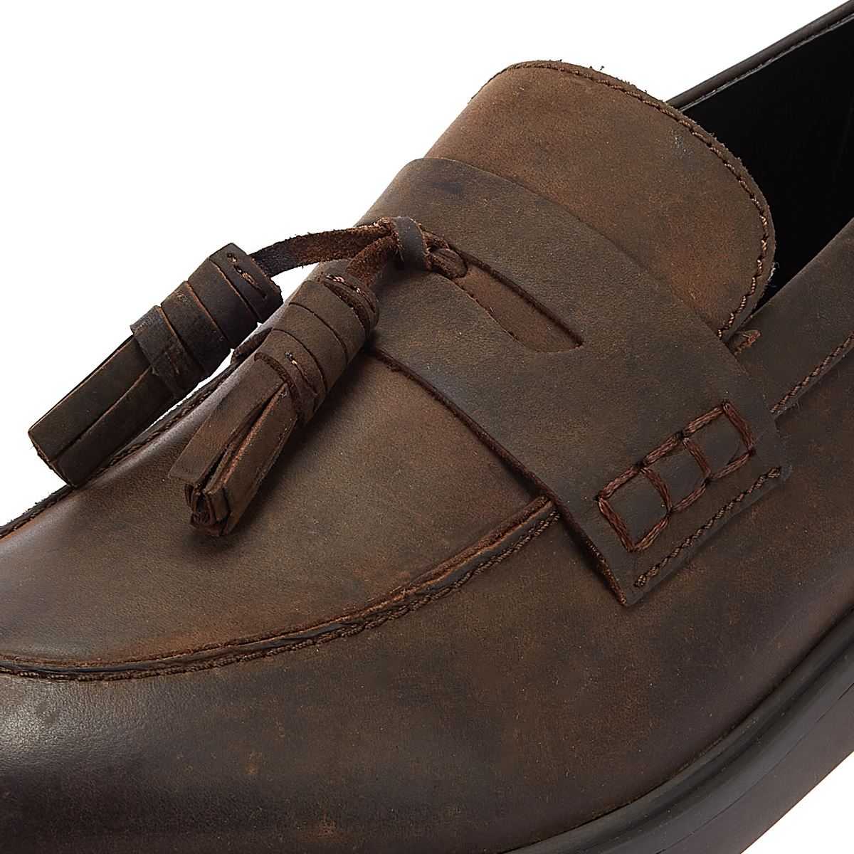 Hudson Mocassins Pour Hommes En Cuir Marron Cato Loafer Crazy