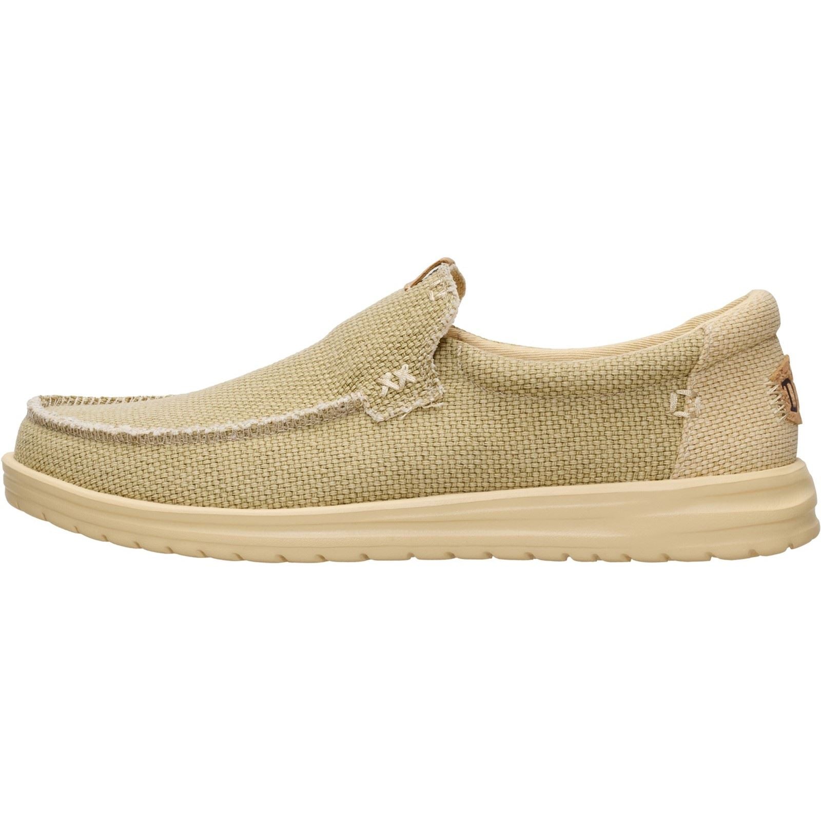 HEYDUDE Mikka Braided Mocassins En Textile Pour Hommes Olive Gris/Tan Boulder