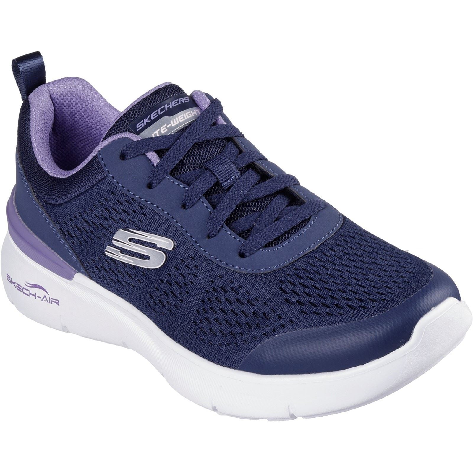 Skechers Skech-Air Dynamight 2.0 New Heights Baskets Femme En Toile Bleu Marine/Lavande