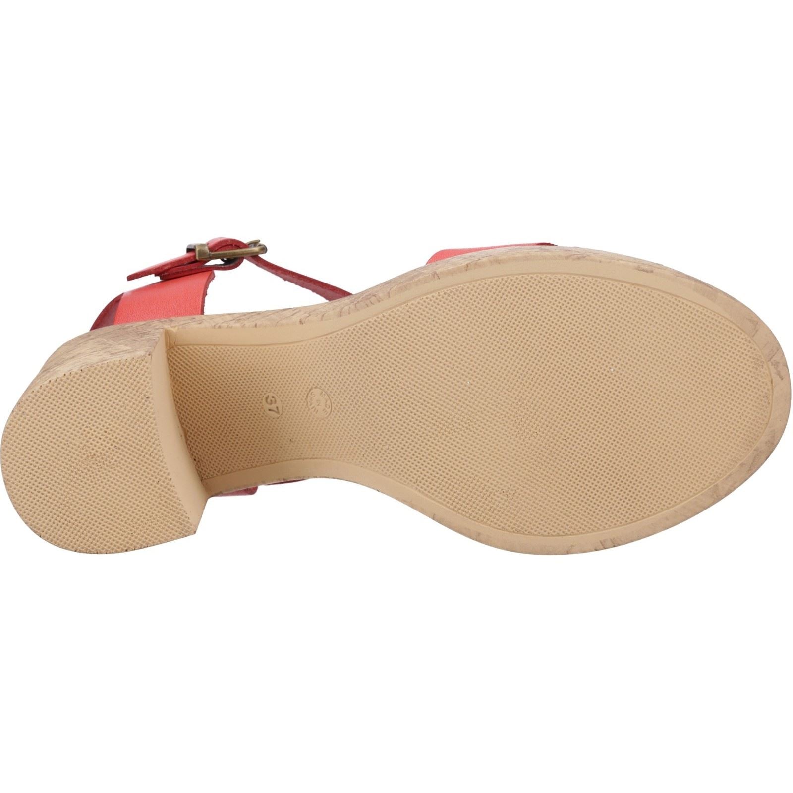 Hush Puppies Georgia Cork Sandales En Cuir Pour Femmes, Couleur Corail