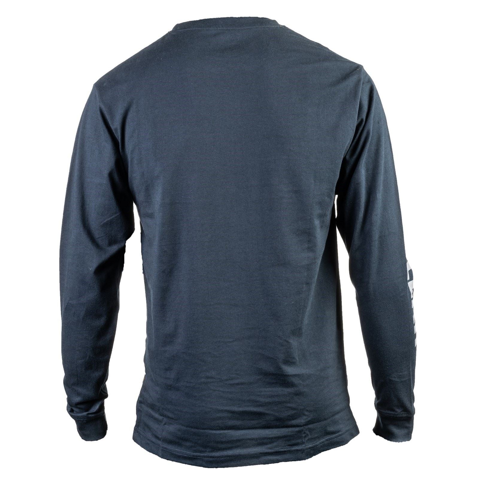 Caterpillar Trademark Banner Long Sleeve T-Shirt Pour Hommes En Coton Bleu