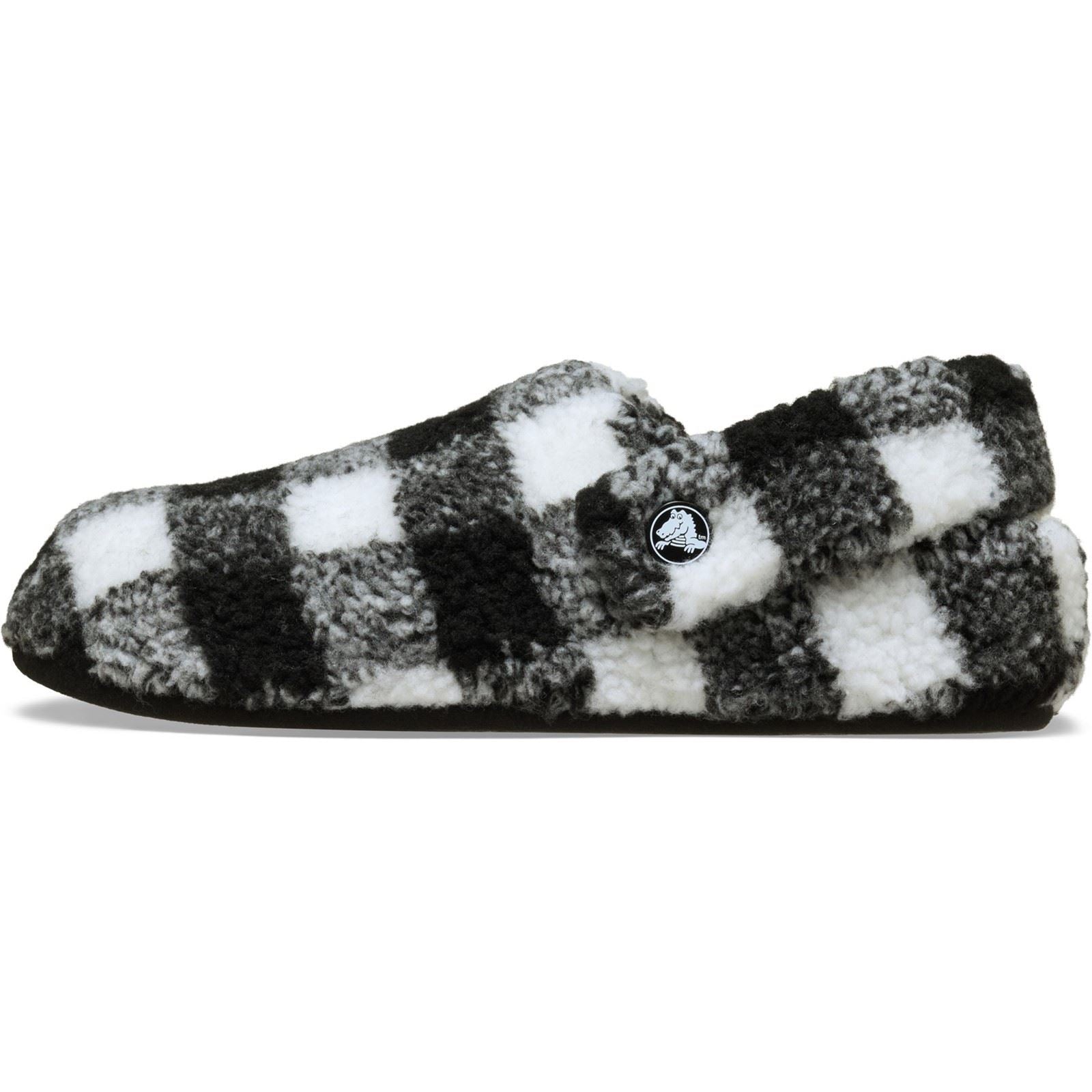 Crocs Classic Cozzzy Chaussons Noirs Et Blancs En Polyester Pour Hommes