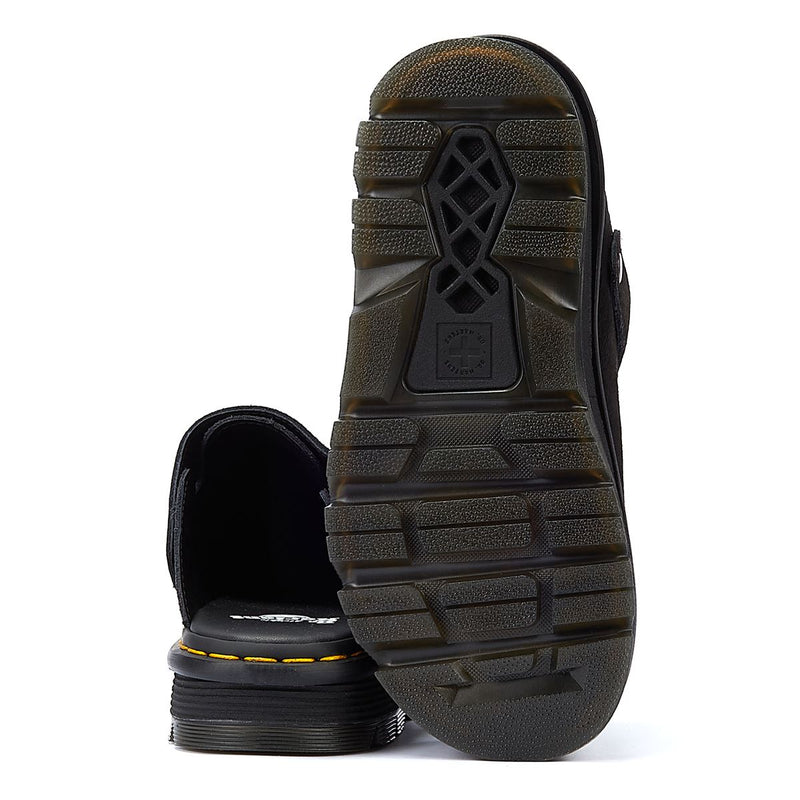 Dr. Martens Sabots En Daim Noir Zebzag.