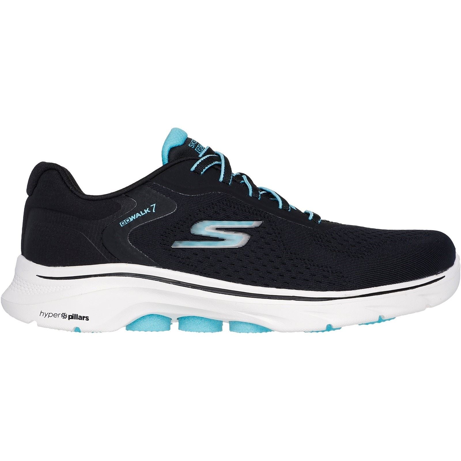 Skechers GO WALK 7 Cosmic Waves Baskets De Sport Pour Femmes En Synthétique Noir/Turquoise