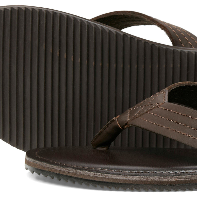 Jack & Jones Washton Tongs En Cuir Marron Pour Homme