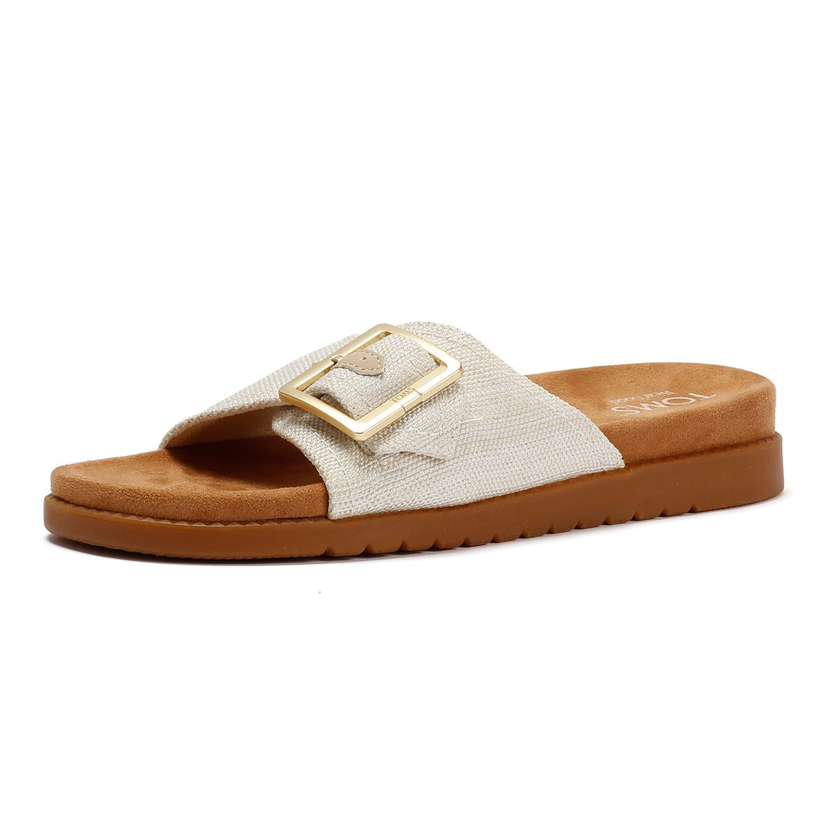 TOMS Marin Slide Sandales Blanches En Textile Pour Femmes