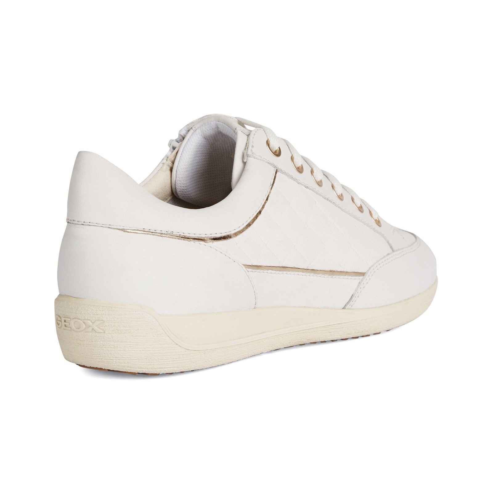 Geox D MYRIA Baskets Blanches Pour Femmes En Simili Cuir
