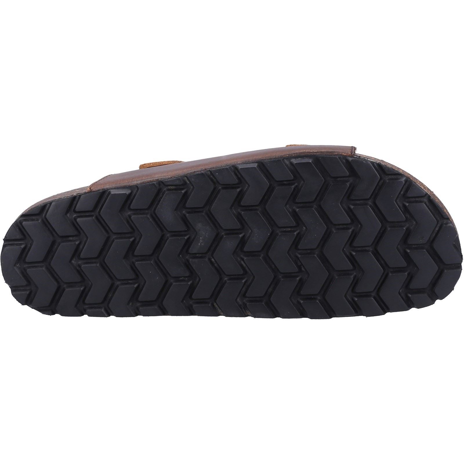 Hush Puppies Nash Slider Sandales Homme En Cuir Marron