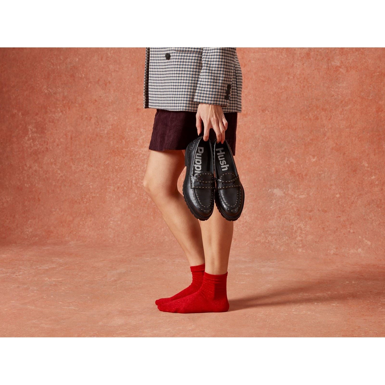 Hush Puppies Genie Mocassins En Cuir Noirs Pour Femmes