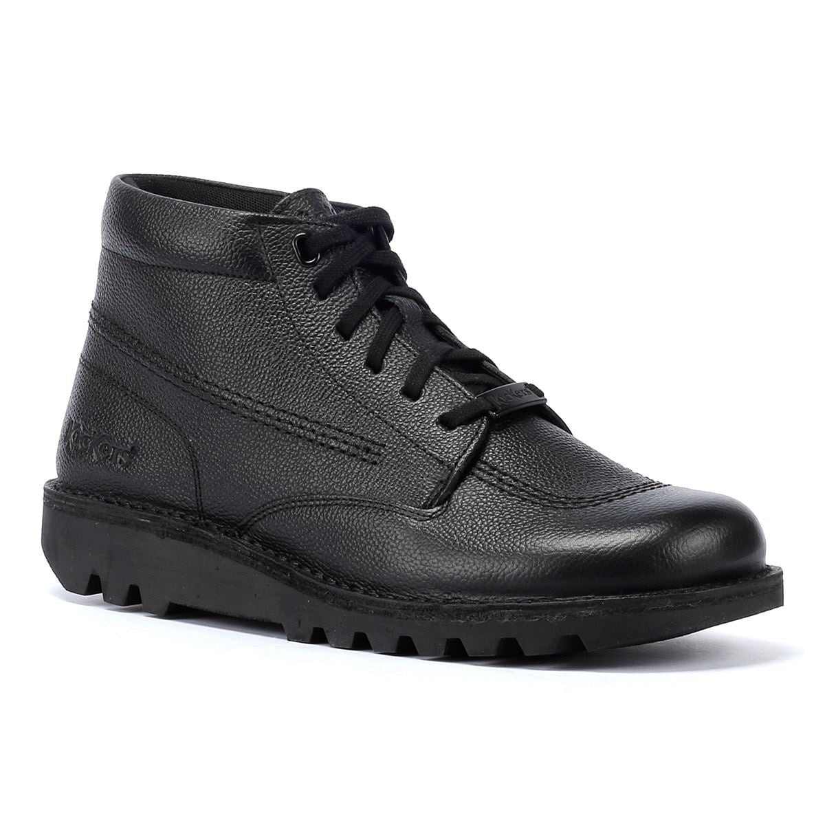 Kickers Kick Hi Tumble Bottes Noires En Cuir