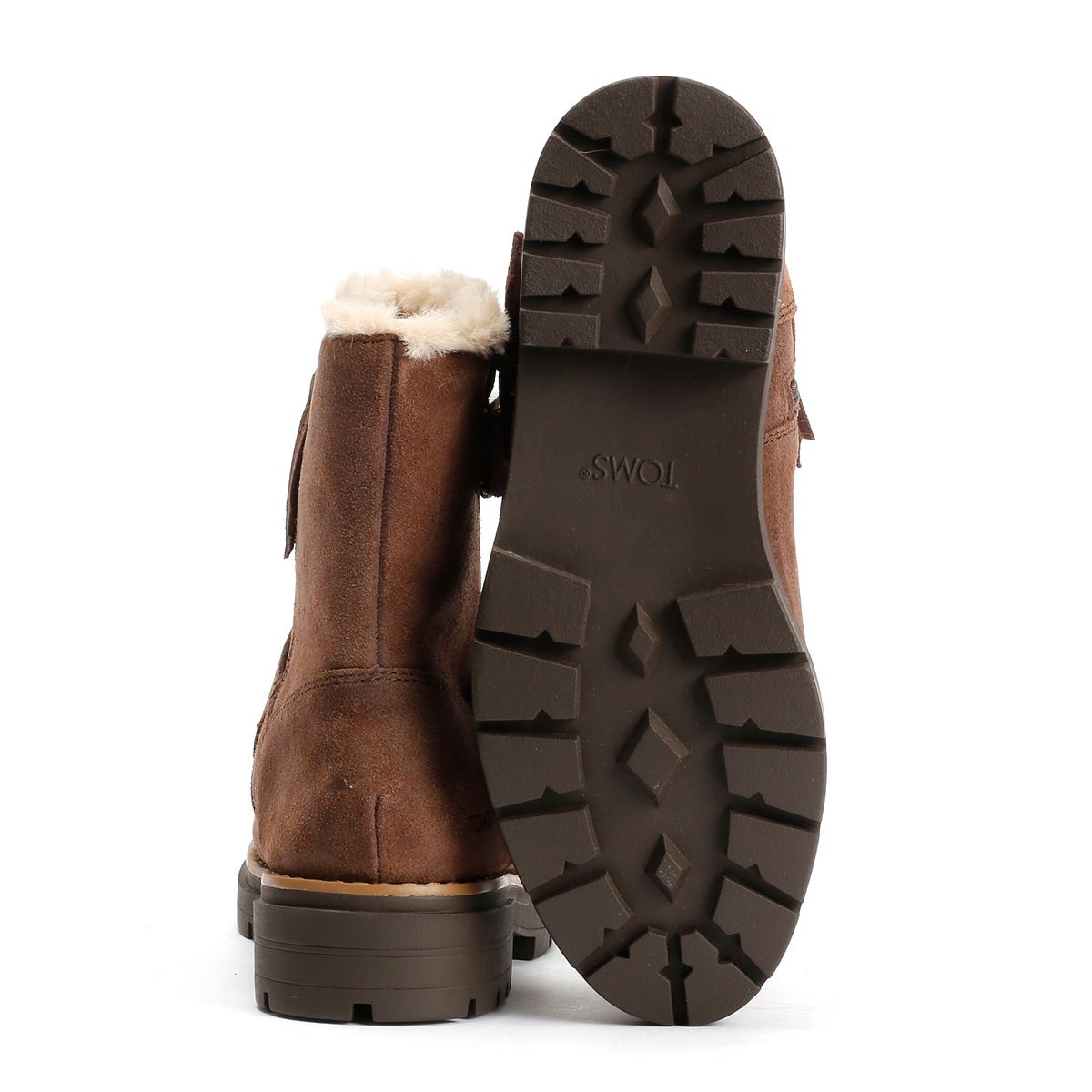 TOMS Ionie Moto Bottes Brunes Pour Femmes En Suede