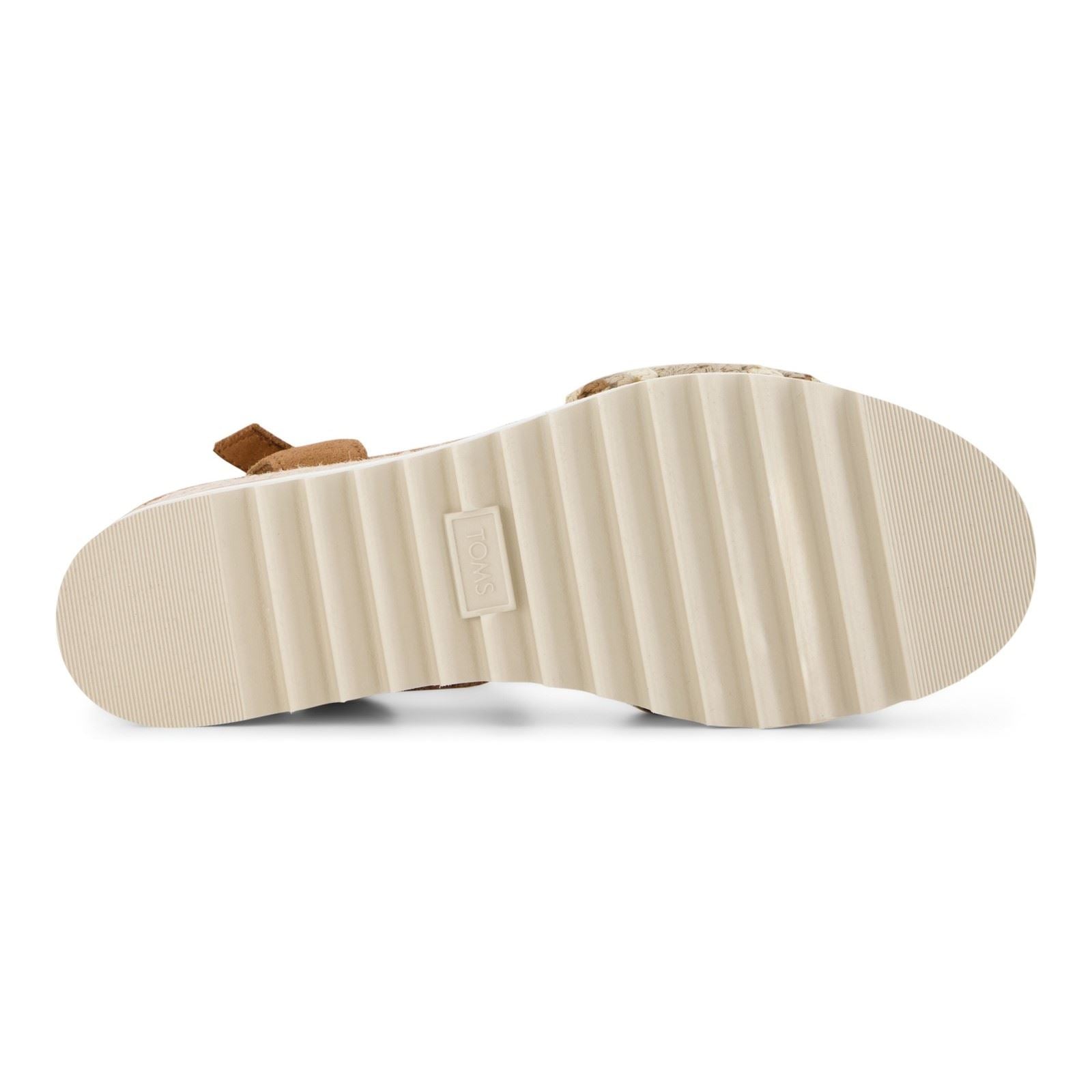 TOMS Diana Wedge Sandales En Cuir Pour Femmes Beige Foncé