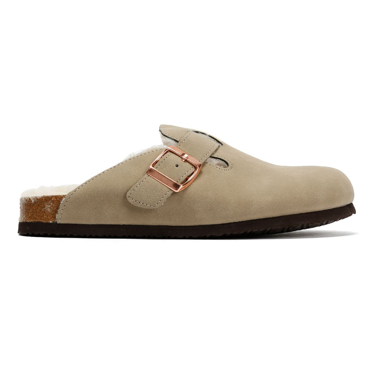 Penguin Poppy Fur Mules Beige Femme Suede