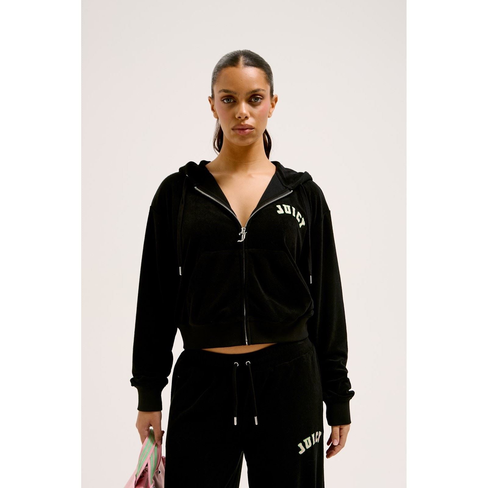 Juicy Couture Nala Sweat À Capuche Noir En Coton Pour Femmes