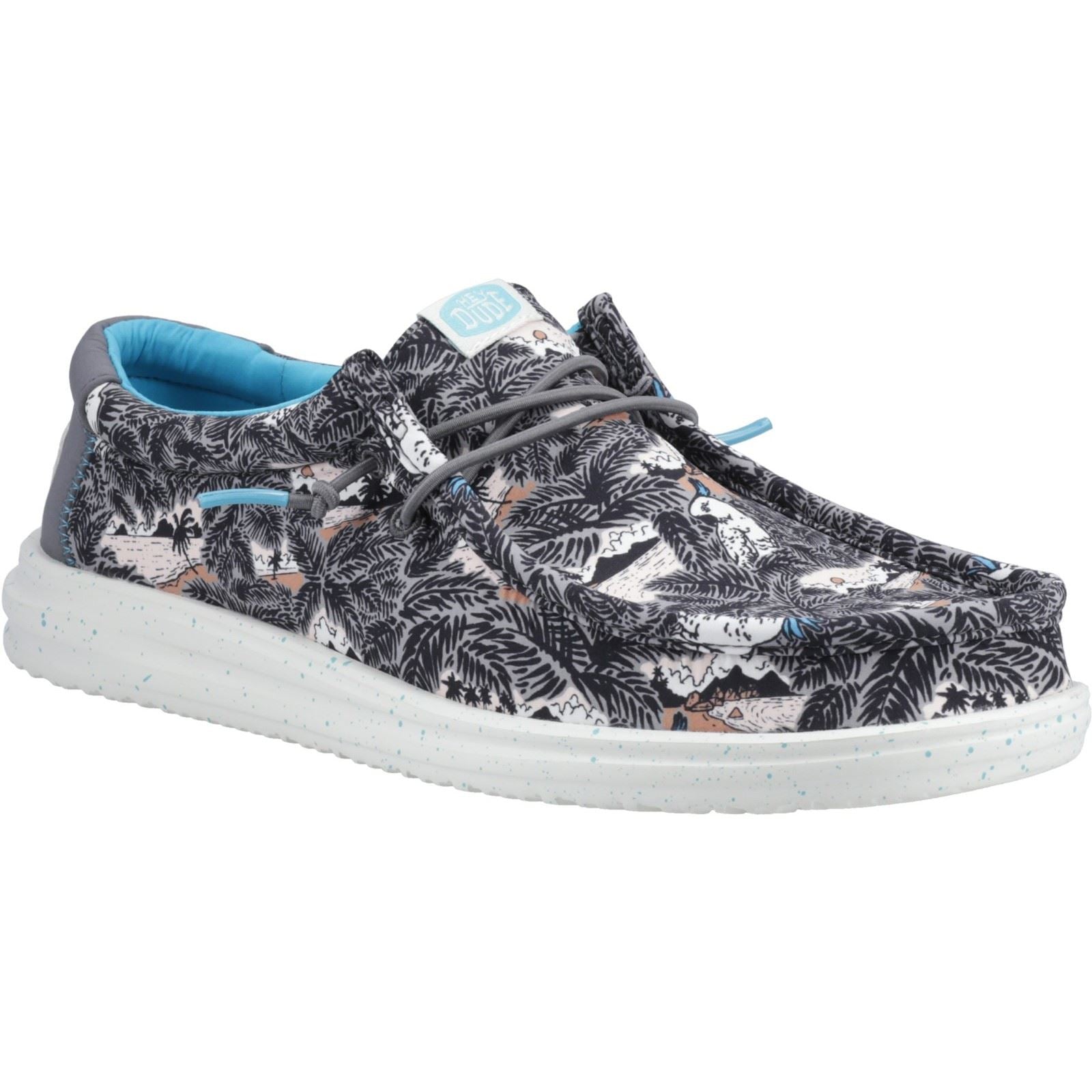 HEYDUDE Wally H2O Tropical Chaussures Bateau Tropicales Noires Pour Hommes